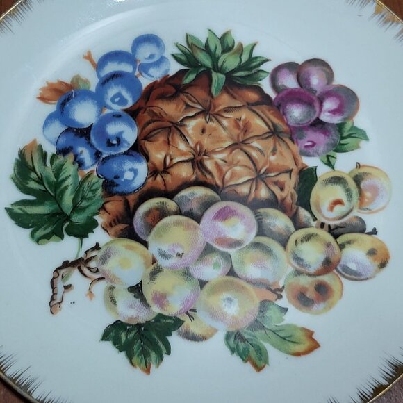 Vintage Decorative Plate Fruit Design Hand Painted - Picture 10 of 12